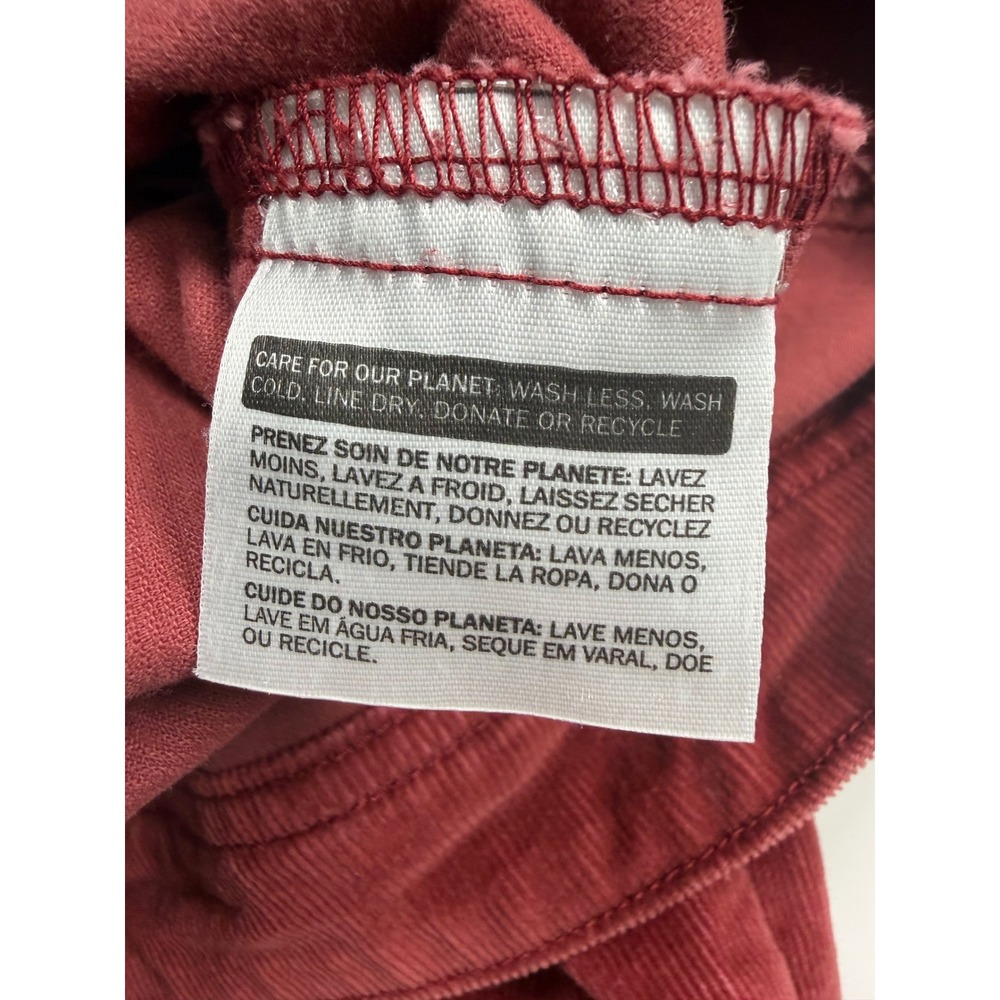 Levis Corduroy Trucker Jacket Womens Large Red Burgundy Button Front Coat - Picture 4 of 8